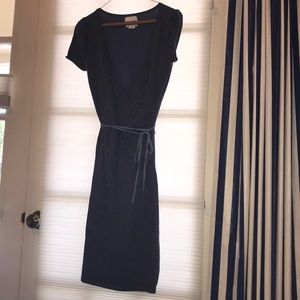 Faux wrap knit dress